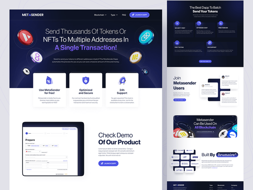 Metasender - Crypto NFT Website Design