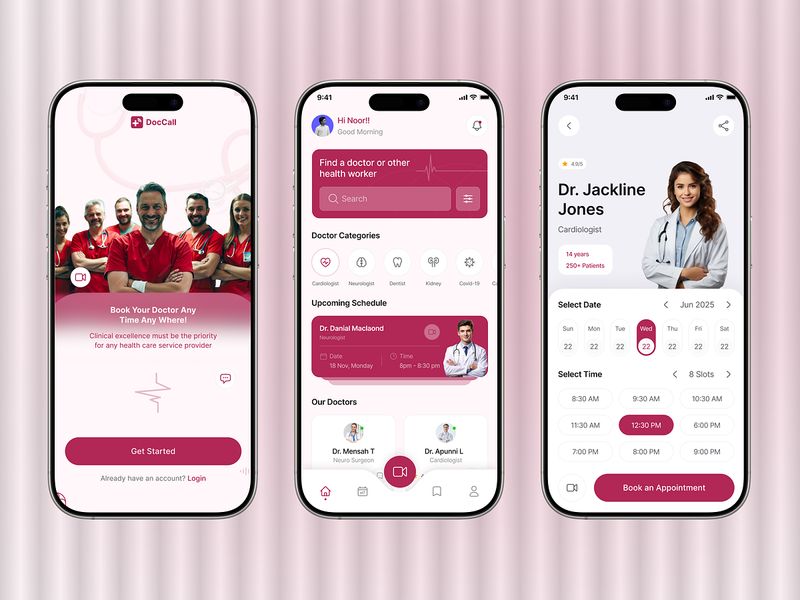 DocCall - Healthcare Appointment
Booking App UI/UX Design