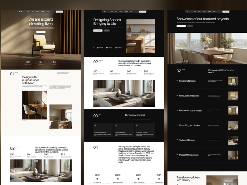 Interior Design & Architecture Website Template UI Kit - design asset by UI8
