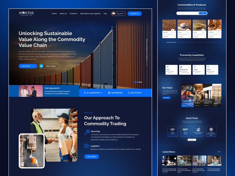 Commodity Trading Website UI Design | Invictus