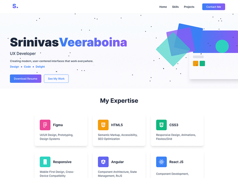 Minimal & Elegant UX Developer Portfolio Website