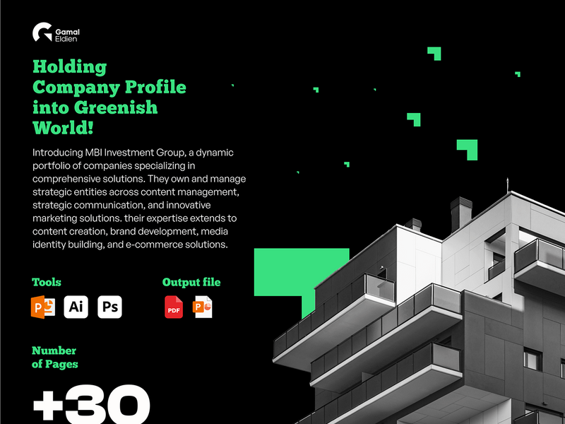 Saudi Company Profile | Powerpoint | Green & Black