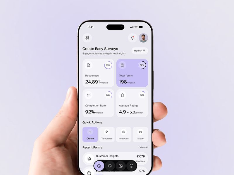 Modern Survey App UI/UX Design