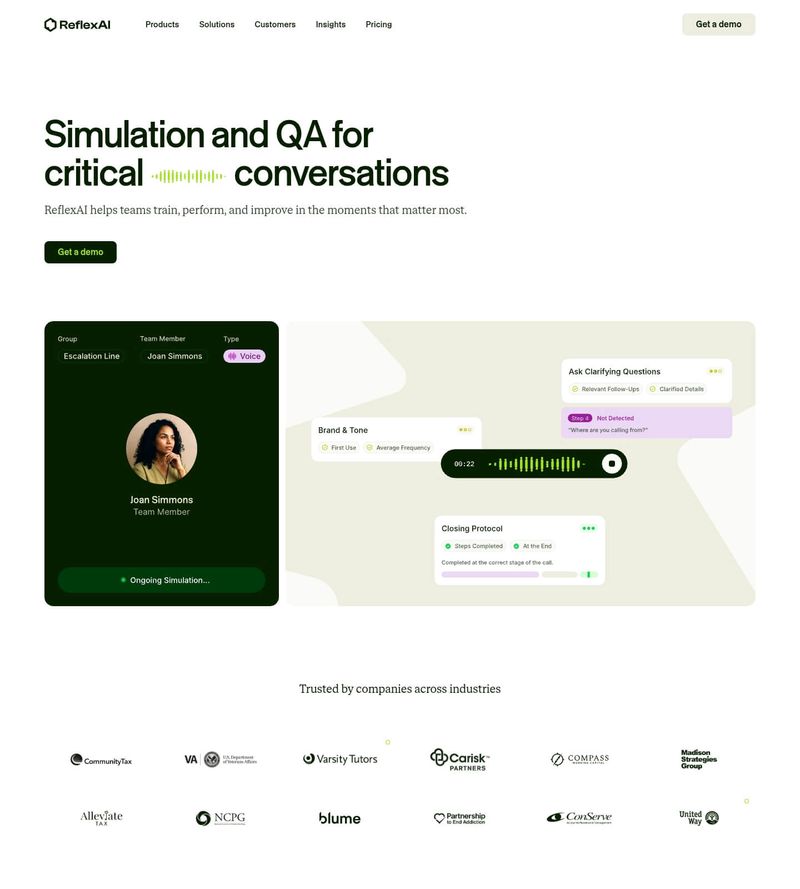 Screenshot taken from reflexai.com