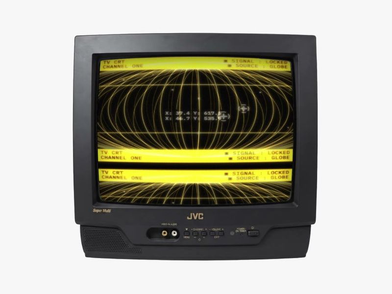 TV CRT — Generative channels run through one WebGL CRT tube