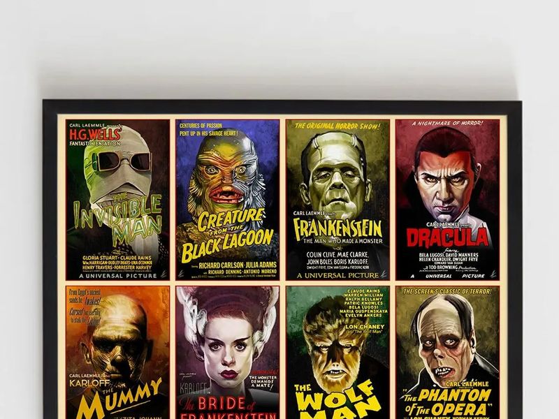 Universal Monsters Grid Print / One-Sheet