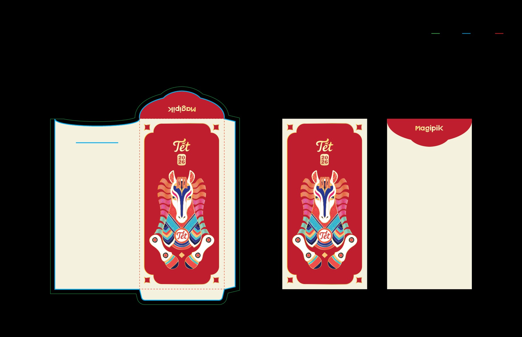 Premium Tet Red Envelope Set 2026 – Vector Illustration Image 4