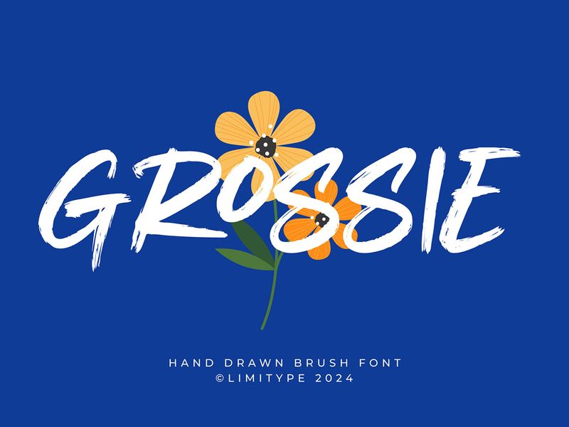 Grossie - Hand drawn brush Font