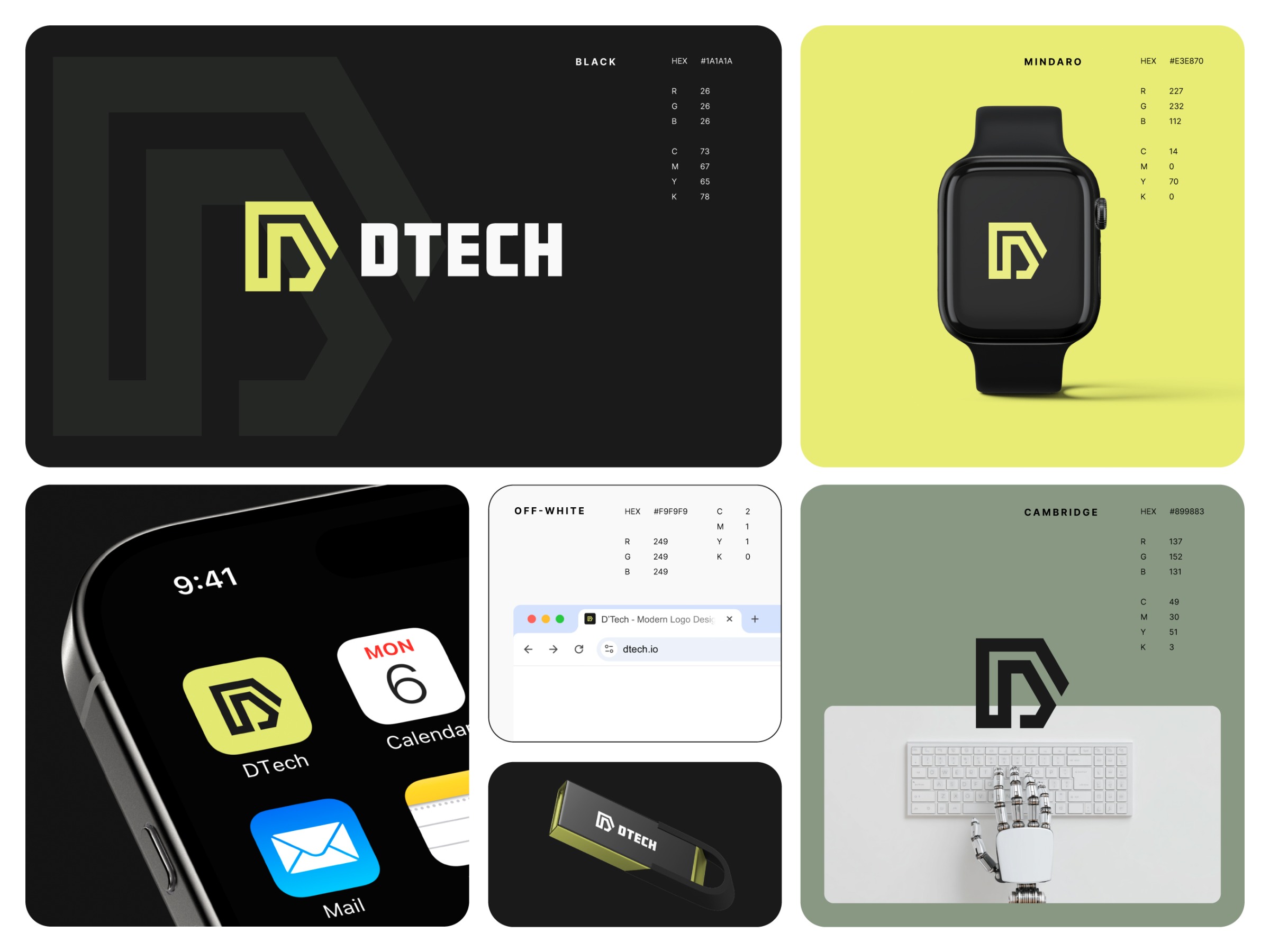 DTECH – Futuristic Tech Logo For Sale