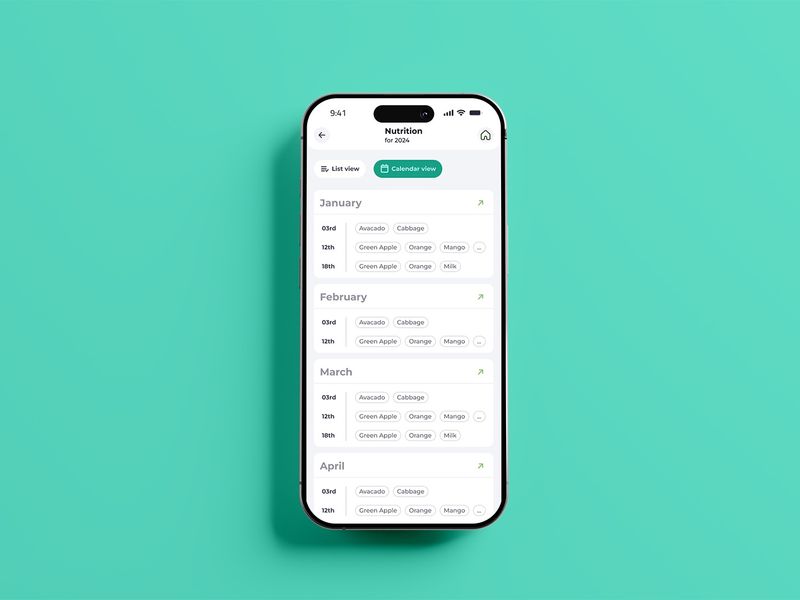 Calendar UI -Mobile App
