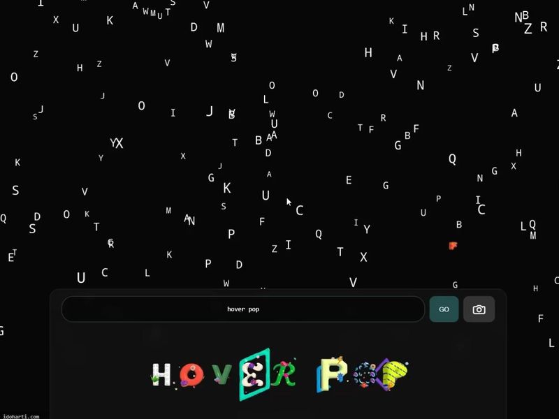 HoverPOP 3D Typography in THREE.js