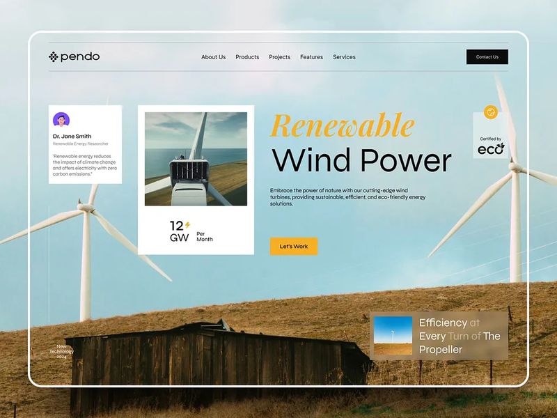 Pendo | Wind Turbine Power Website | Orbix Studio