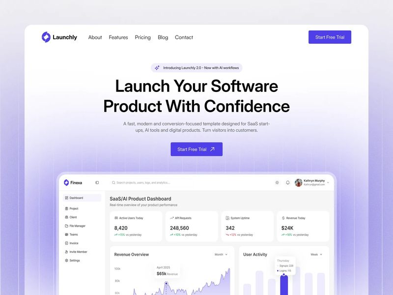 Launchly — Premium SaaS & AI Startup Framer Template