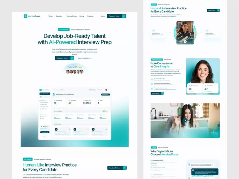 InterviewFocus - AI SaaS Landing Page