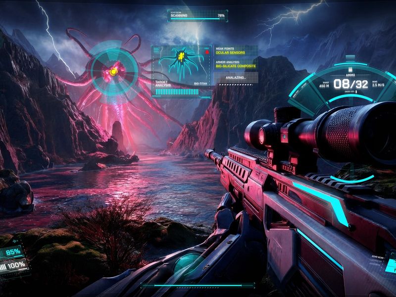 Sci-Fi Diegetic Helmet HUD Concept