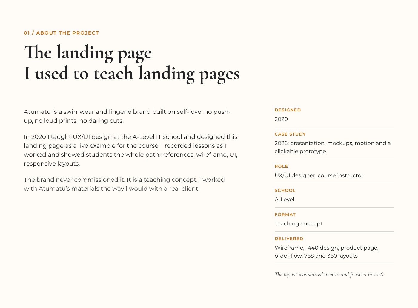 Atumatu — Landing Page for a Swimwear Brand Image 0