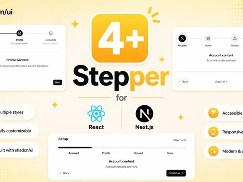 Shadcn Stepper Designs for Modern Web Apps