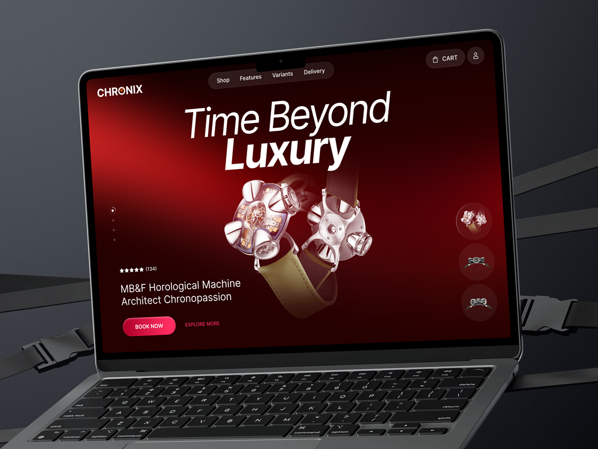 Chronix - Luxury Watch E-commerce Landing Page UI Image 1