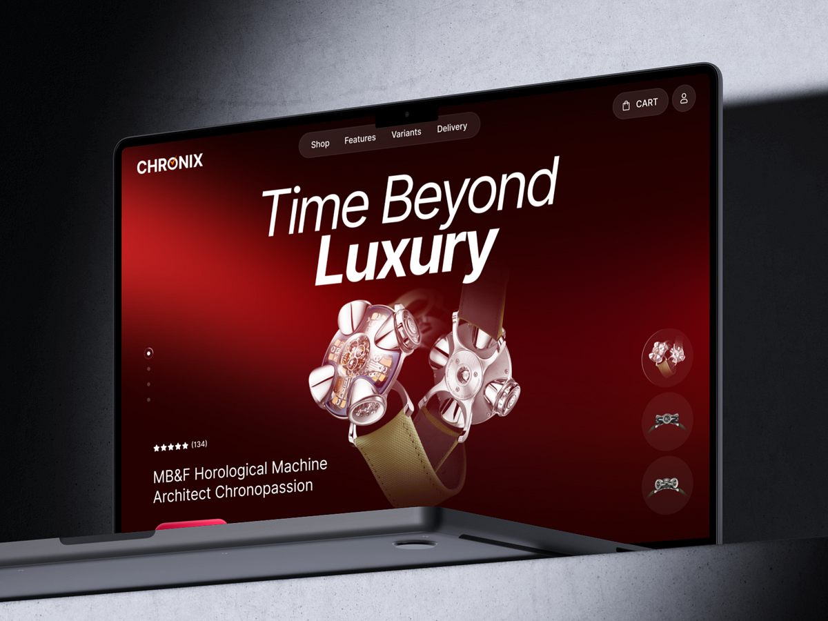 Chronix - Luxury Watch E-commerce Landing Page UI Image 2