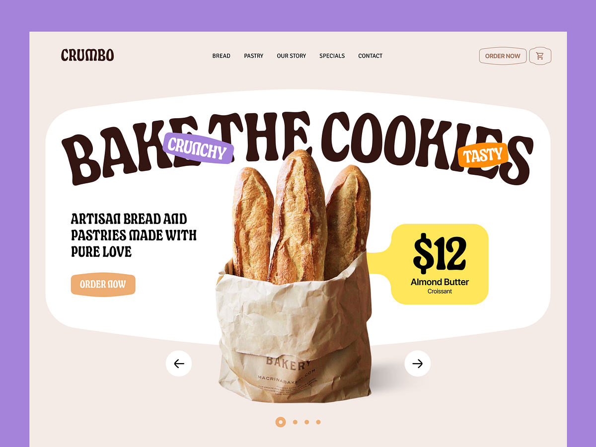 Crumbo Bakery – Artisan Bread & Pastry Landing Page Design Image 0