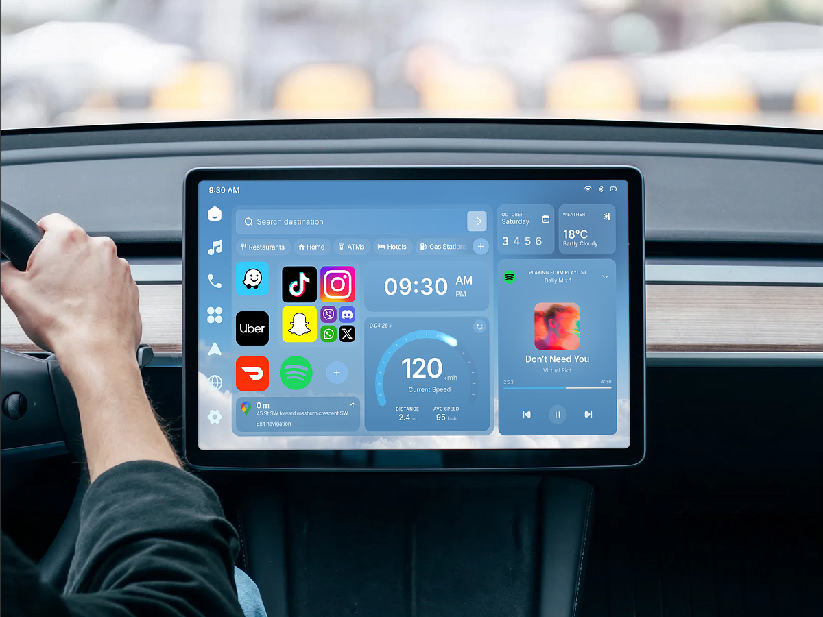 Smart Car Dashboard UI Concept Image 1