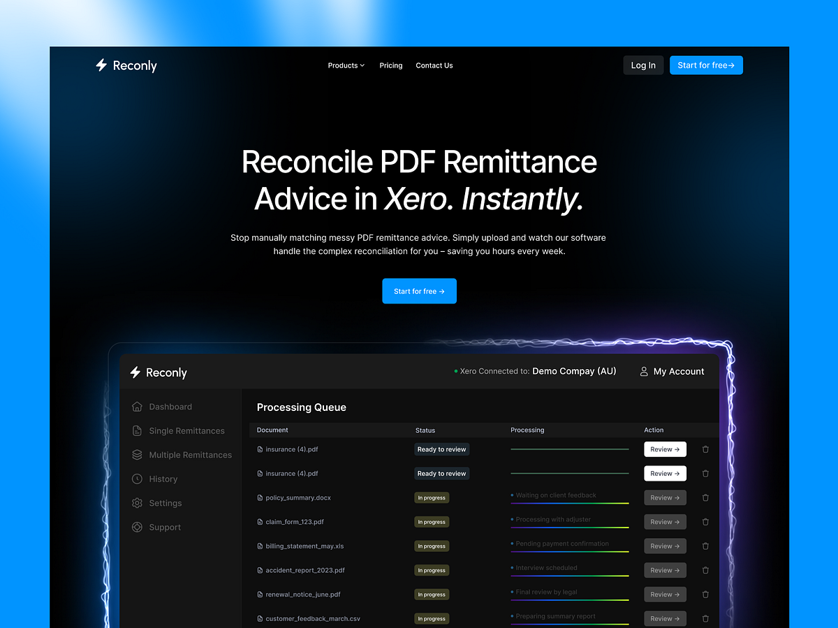 Reconly — Fintech SaaS Platform Experience Image 1