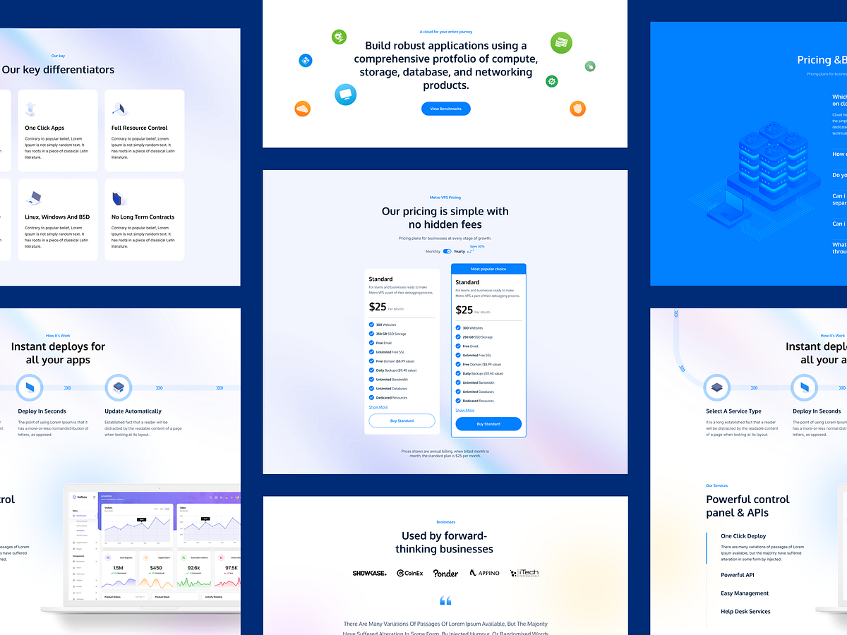 Modern Cloud Hosting SaaS Website UI Design