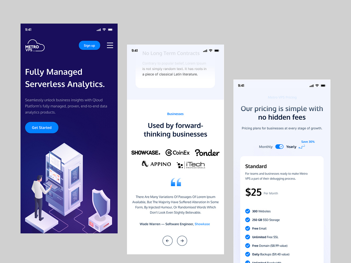 Modern Cloud Hosting SaaS Website UI Design Image 2
