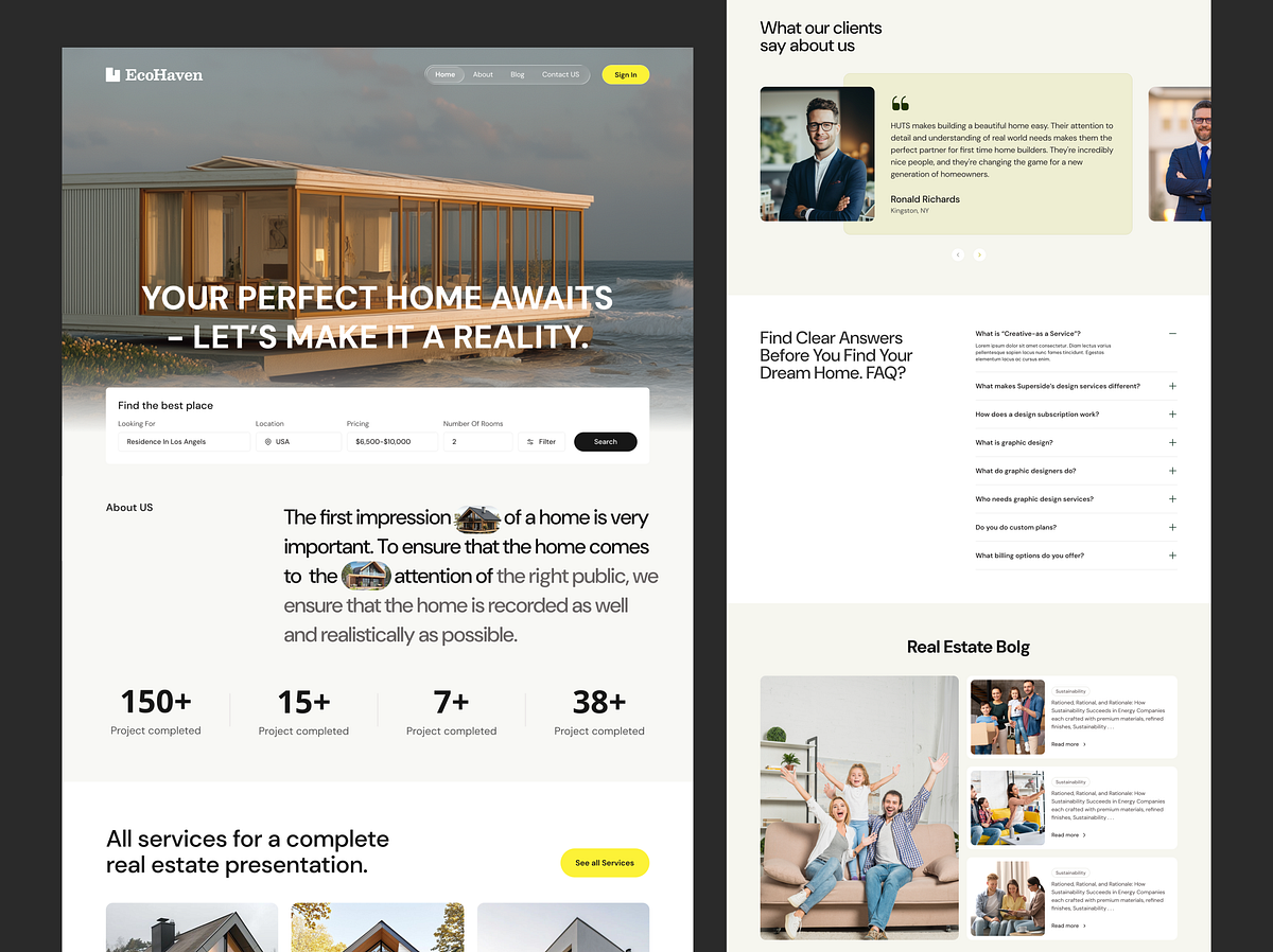 Modern Luxury Real Estate Website UI Image 0