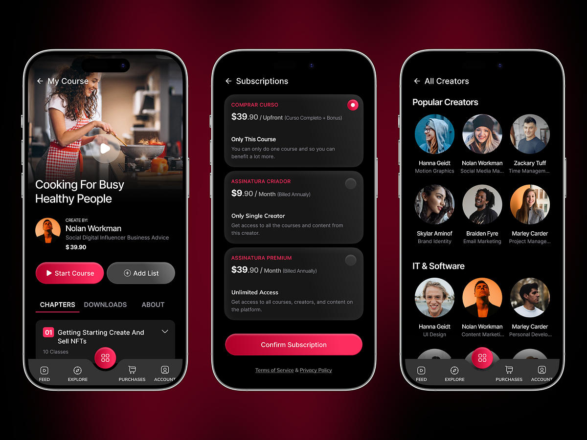 Online Course App UI, Subscription & Creator Platform Design Image 0