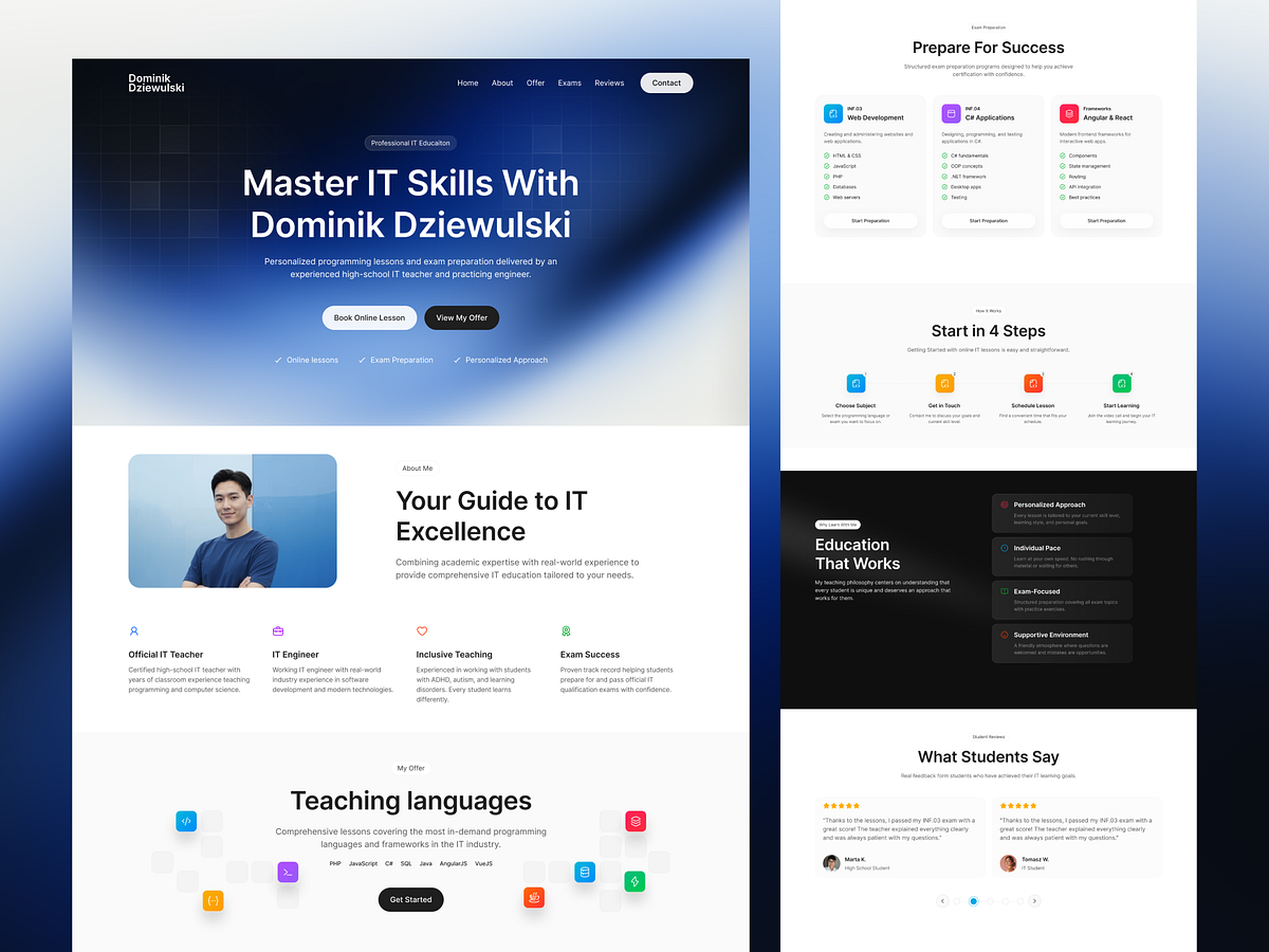 Education Landing Page - IT Tutor & Online Course Website UI