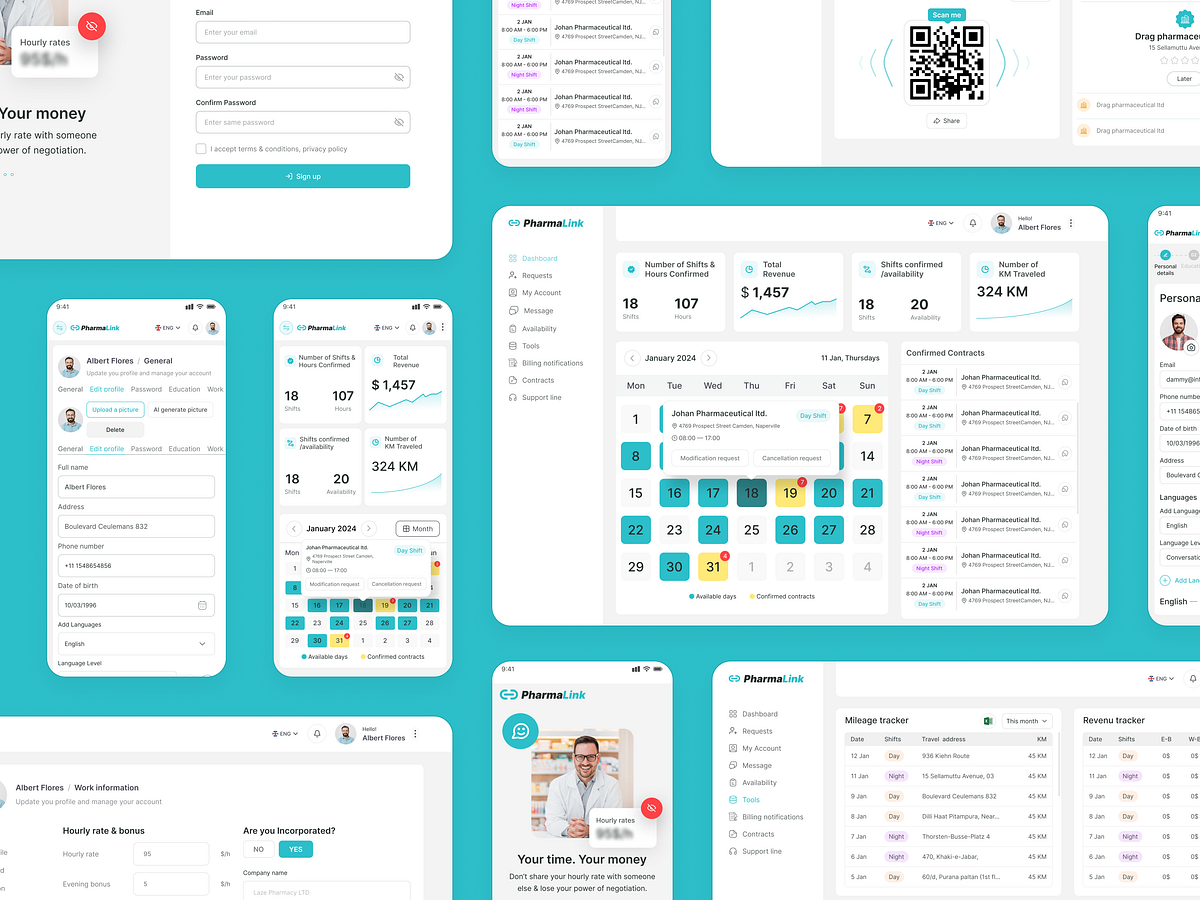 Healthcare Dashboard UI - Workforce Management SaaS Design