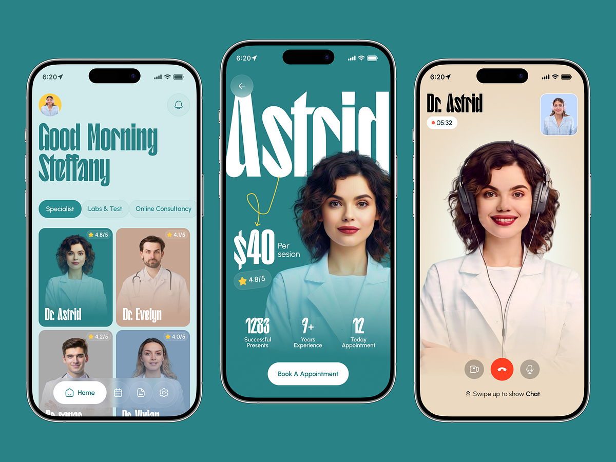 Telehealth App UI | Doctor Consultation Mobile Design