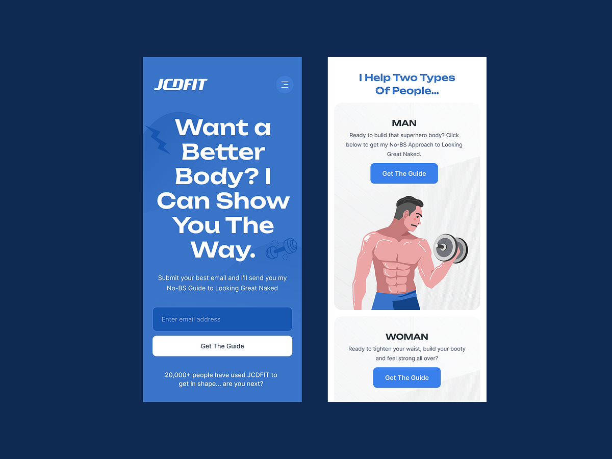 Fitness Landing Page | Responsive Website UI Design Concept