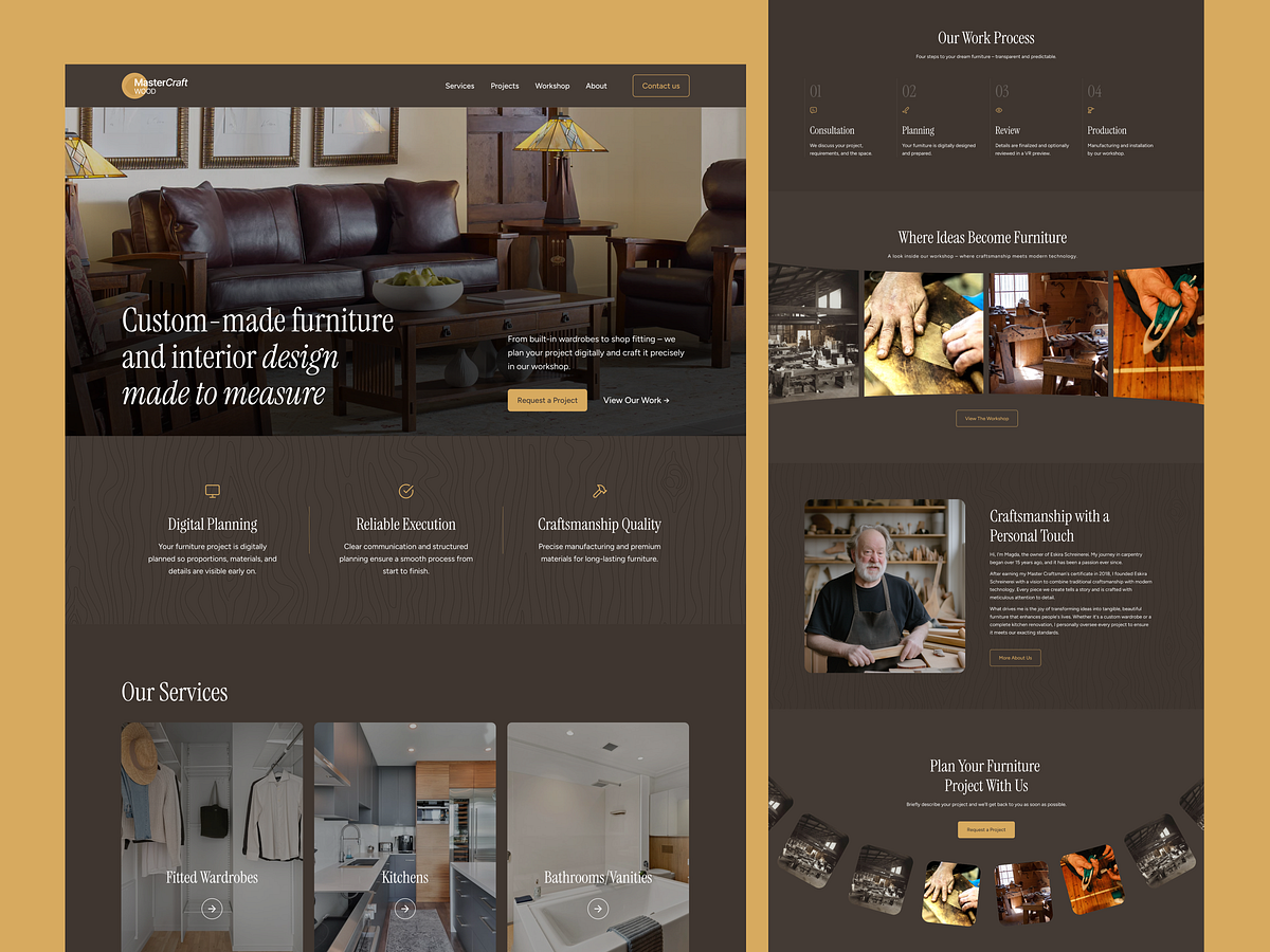 Furniture Website UI, Custom Interior & Carpentry Design