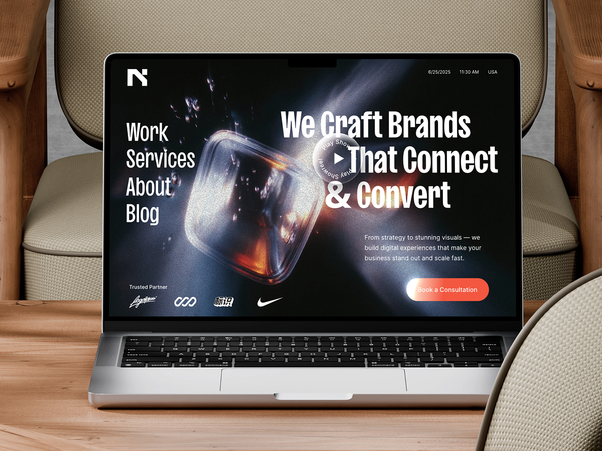 Agency Website Hero UI - Modern Landing Page Design Concept Image 0