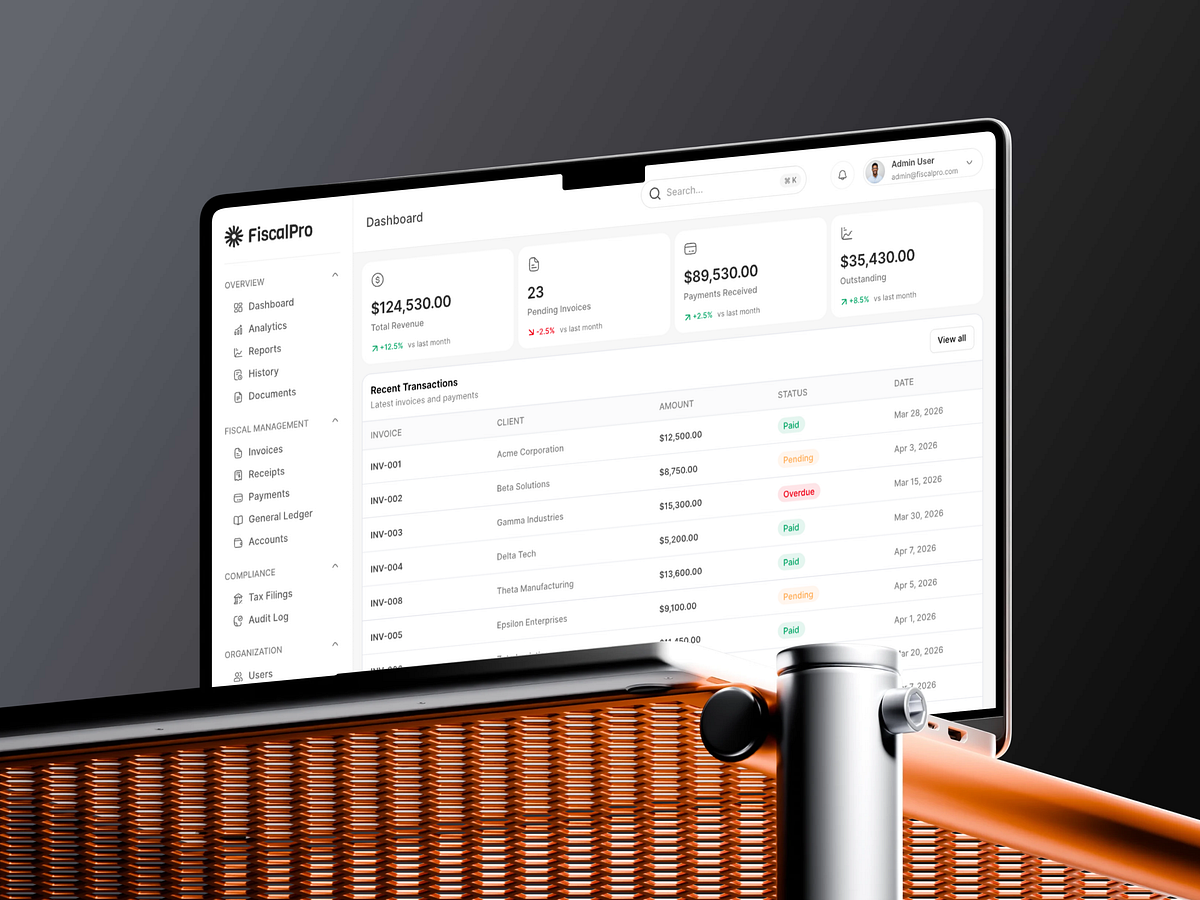 Finance Dashboard UI - SaaS Accounting & Invoice System