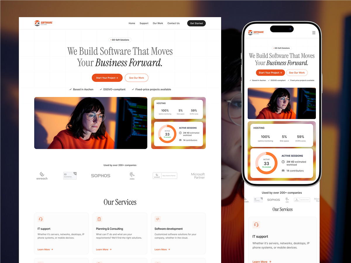 Software Company Website UI - SaaS & Business Landing Page Image 0