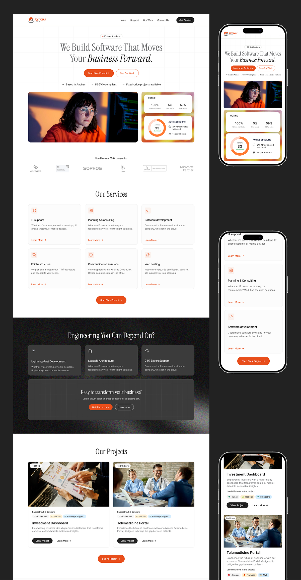 Software Company Website UI - SaaS & Business Landing Page Image 1