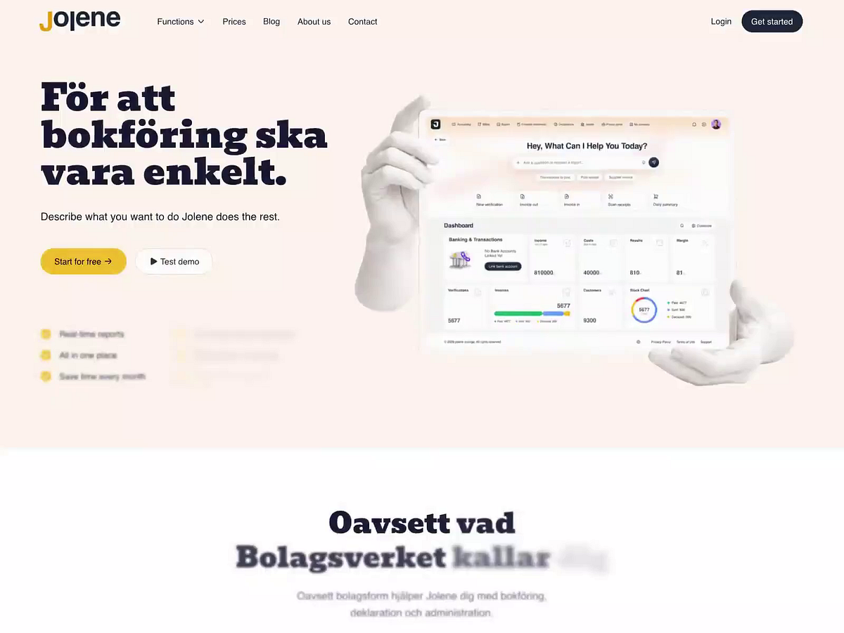 Jolene Sverige: AI Accounting Platform Redesign Image 0