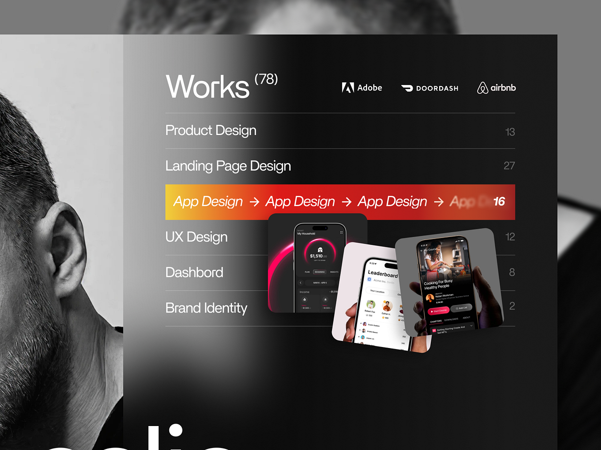 Creative Portfolio Website Design for UI/UX Designer Image 1