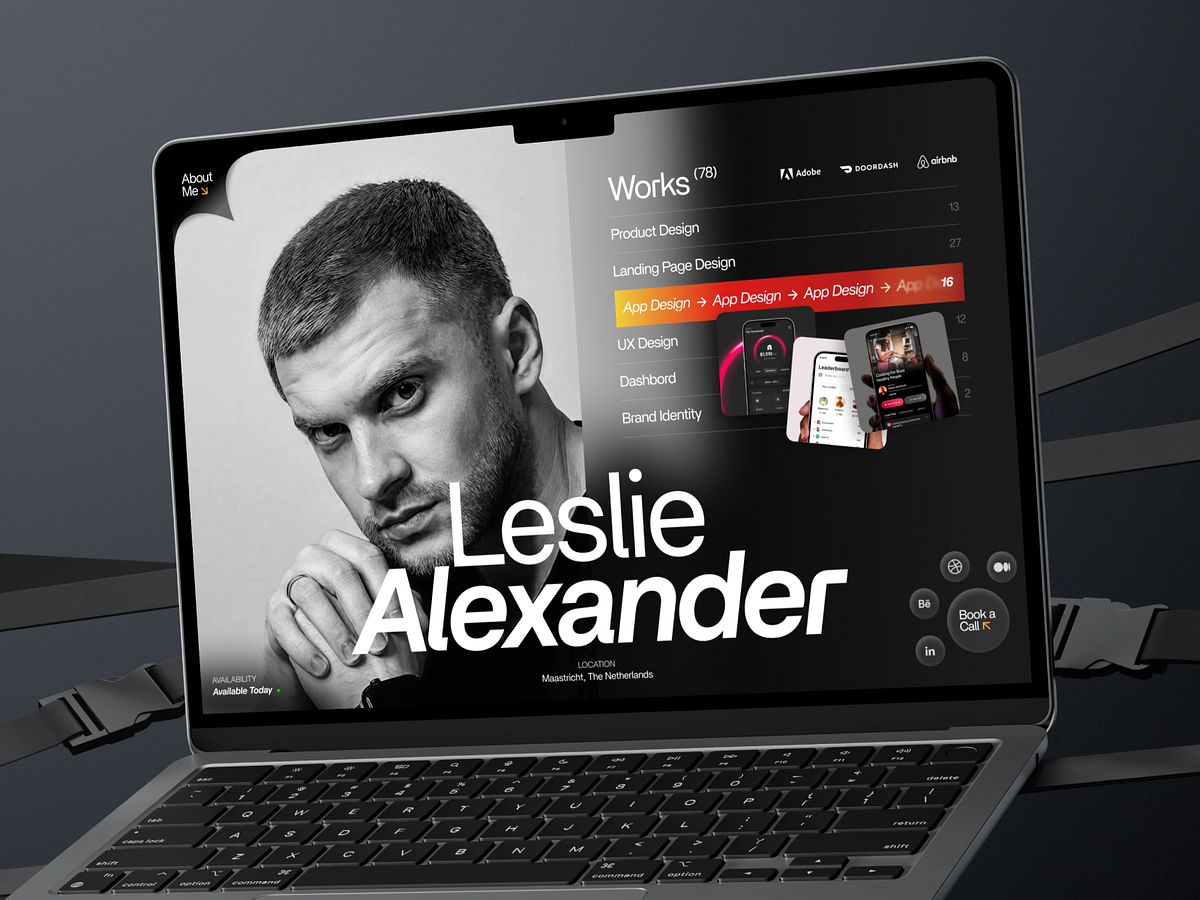 Creative Portfolio Website Design for UI/UX Designer Image 3
