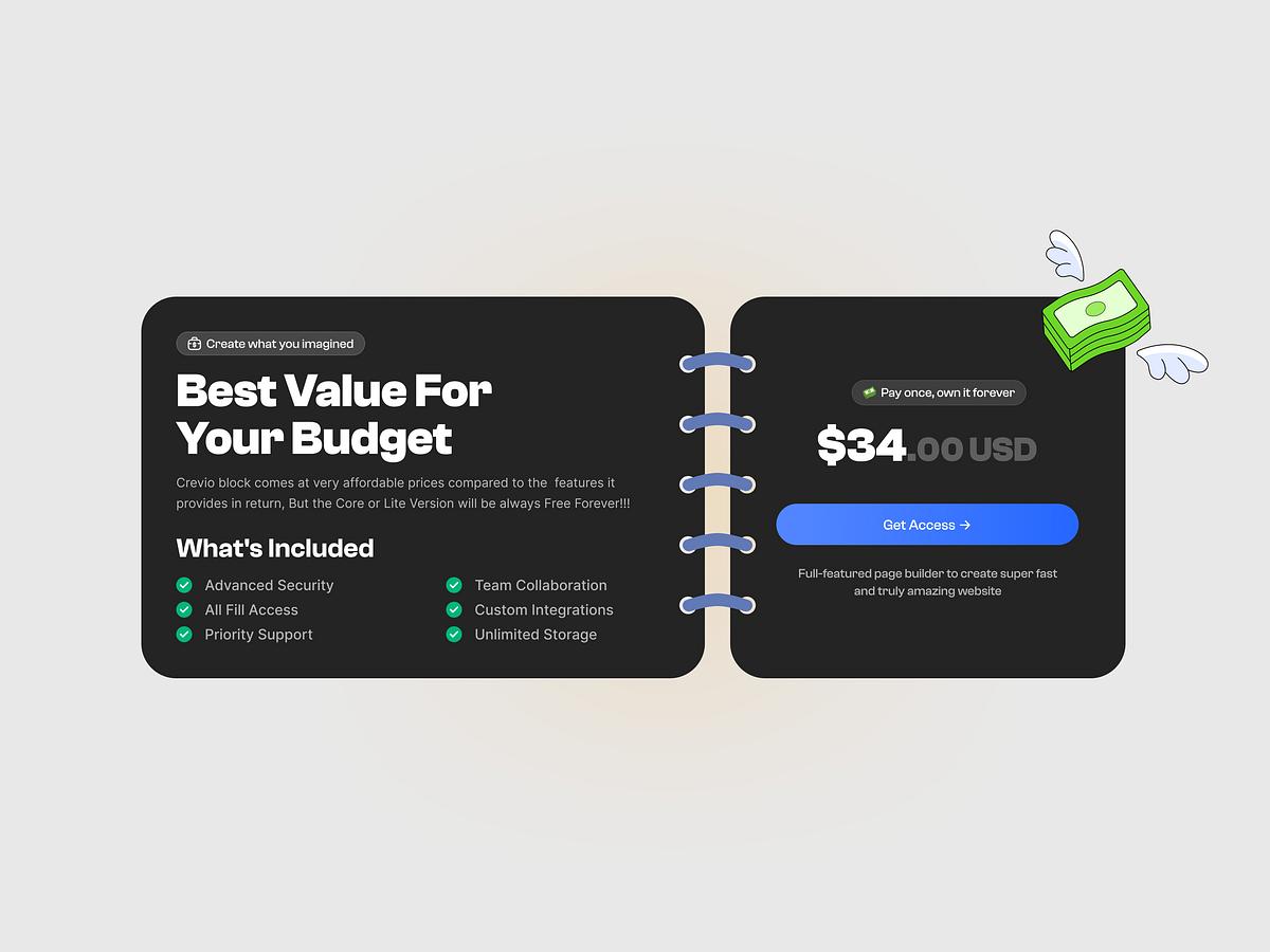 Pricing Card UI – Light & Dark Mode Image 1