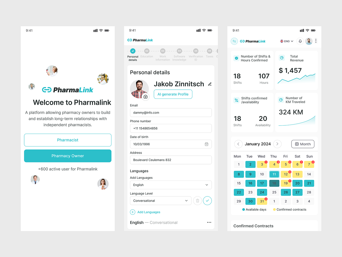 PharmaLink - Pharmacist Profile Management