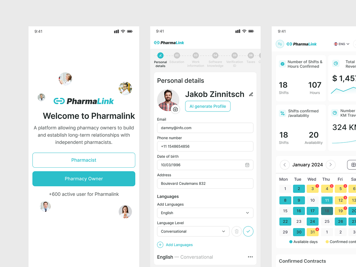 PharmaLink - Pharmacist Profile Management Image 1