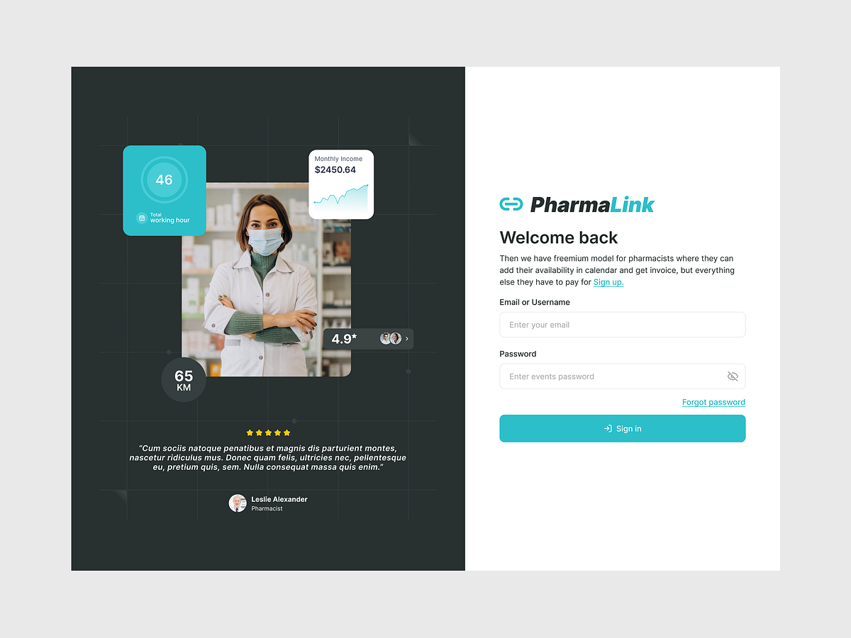 PharmaLink - Seamless Login Experience
