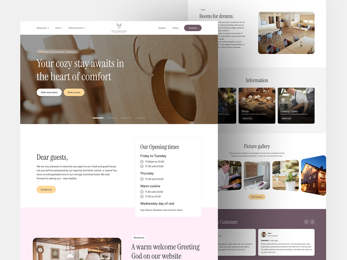 Hotel & Restaurant Hospitality Website Image 1