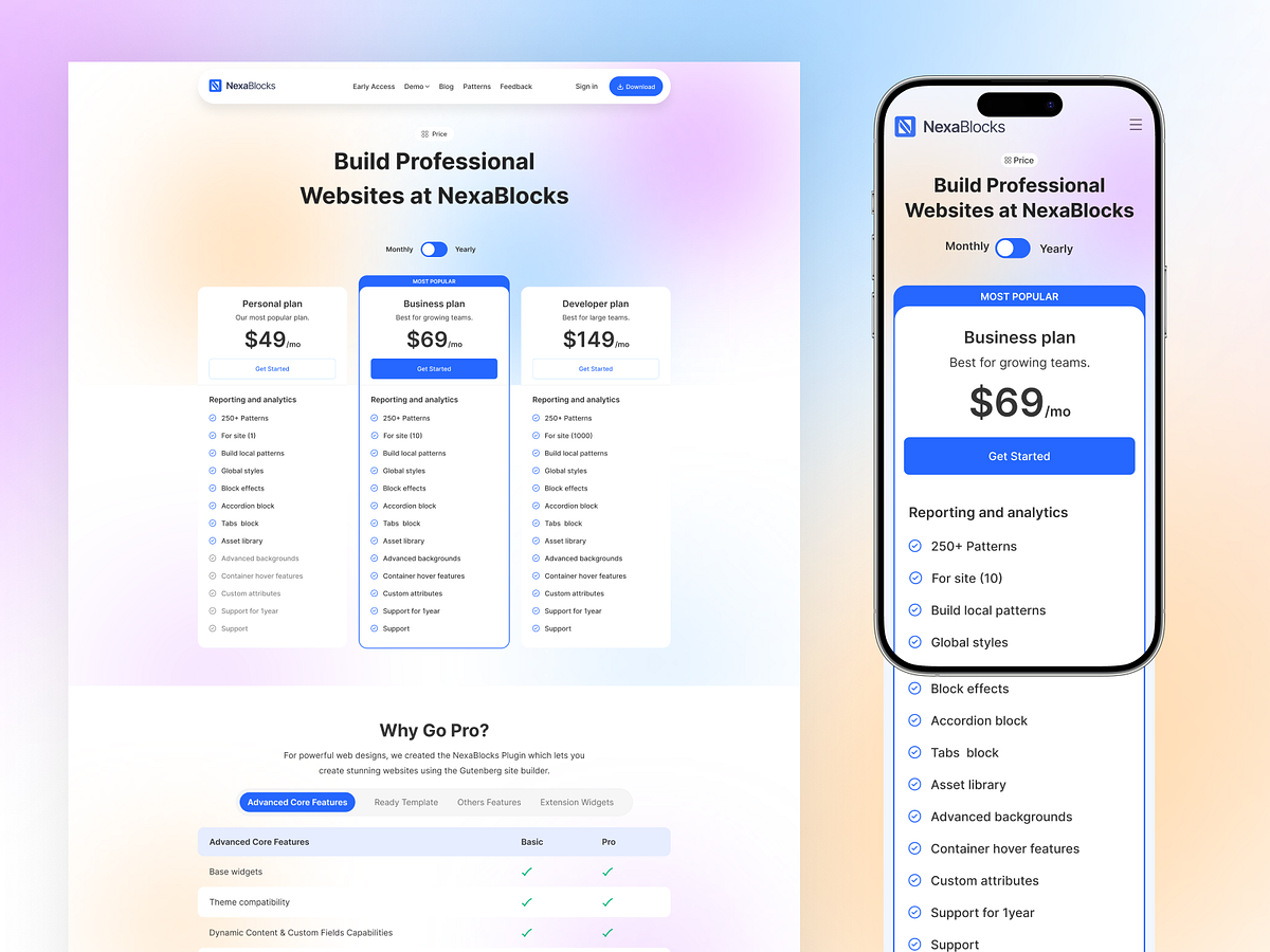 NexaBlocks Pricing Experience: Subscription & Plan Comparison