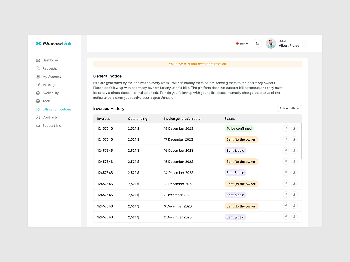 Billing & Invoice Management Dashboard Image 0