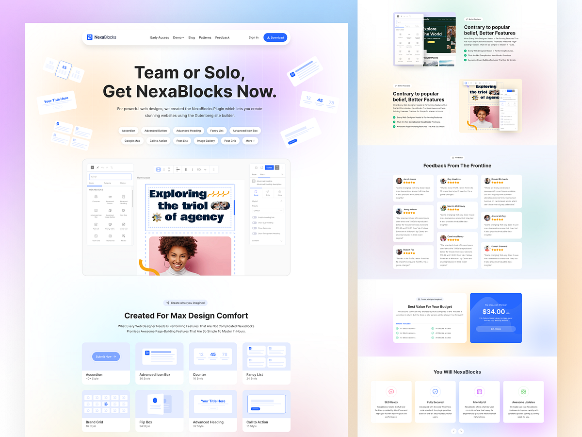 NexaBlocks Gutenberg Website Builder Landing Page Image 0
